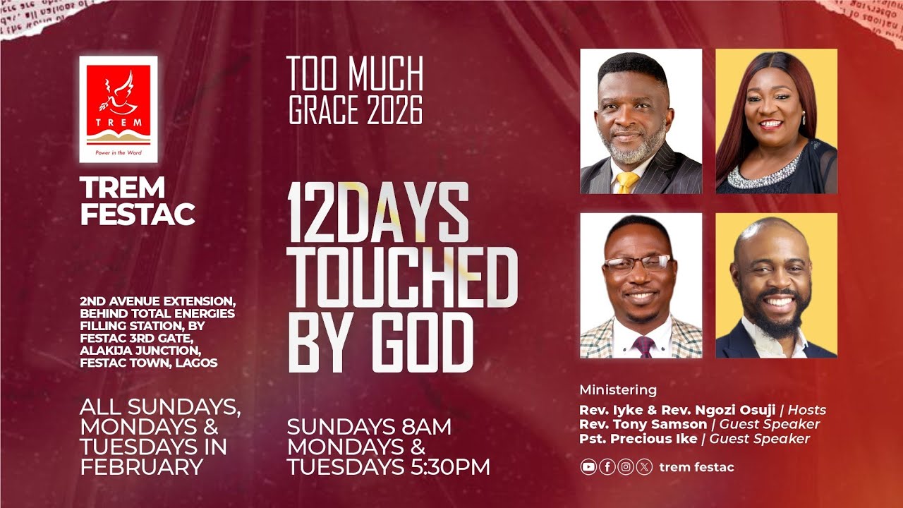 Too Much Grace 2026: 12 Days Touched By God Day 7 | Sunday 15 February 2026