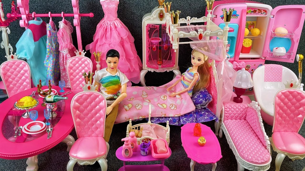 18 Minutes Satisfying with Unboxing Barbie Fancy Furniture Collection Review Toys | ASMR