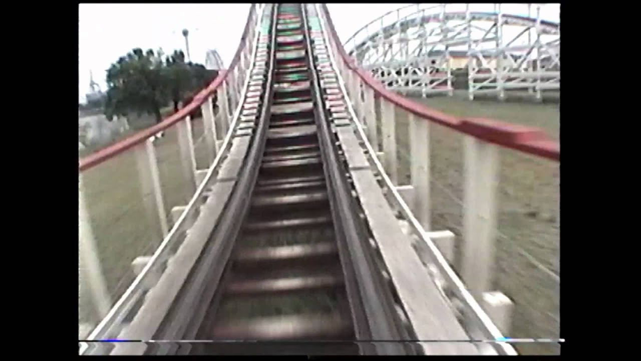 Judge Roy Scream Roller Coaster Front Seat POV Six Flags Over Texas 1999