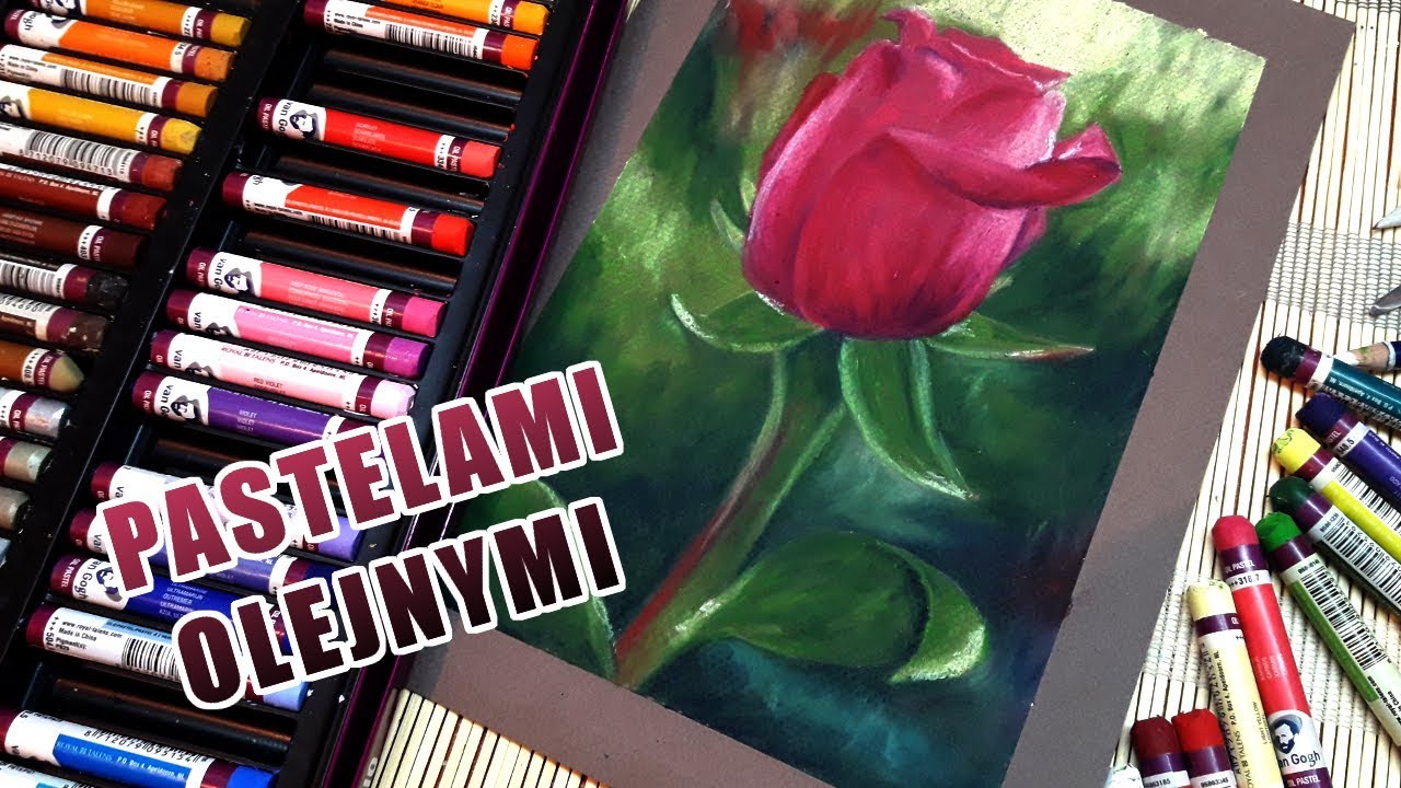 Rysowanie róży pastelami olejnymi 🌹🌷⚘ | Oil pastels rose speed drawing
