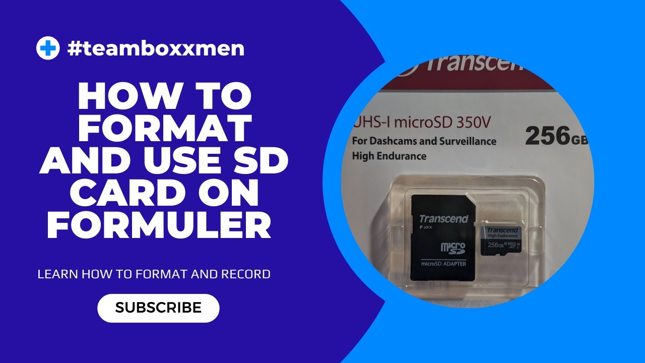 HOW TO FORMAT AND USE A SD CARD ON FORMULER DEVICE