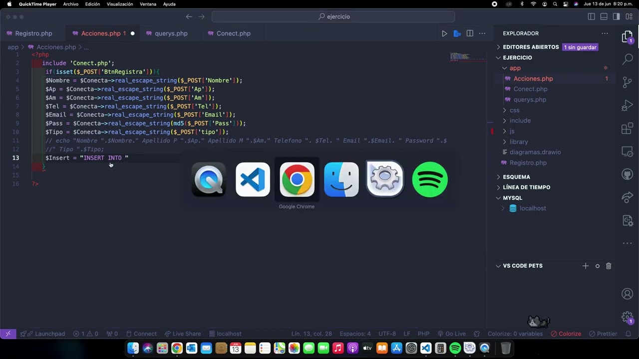 Crear, conectar e insertar datos en página web desde cero con PHP y MySQL 2 Solución