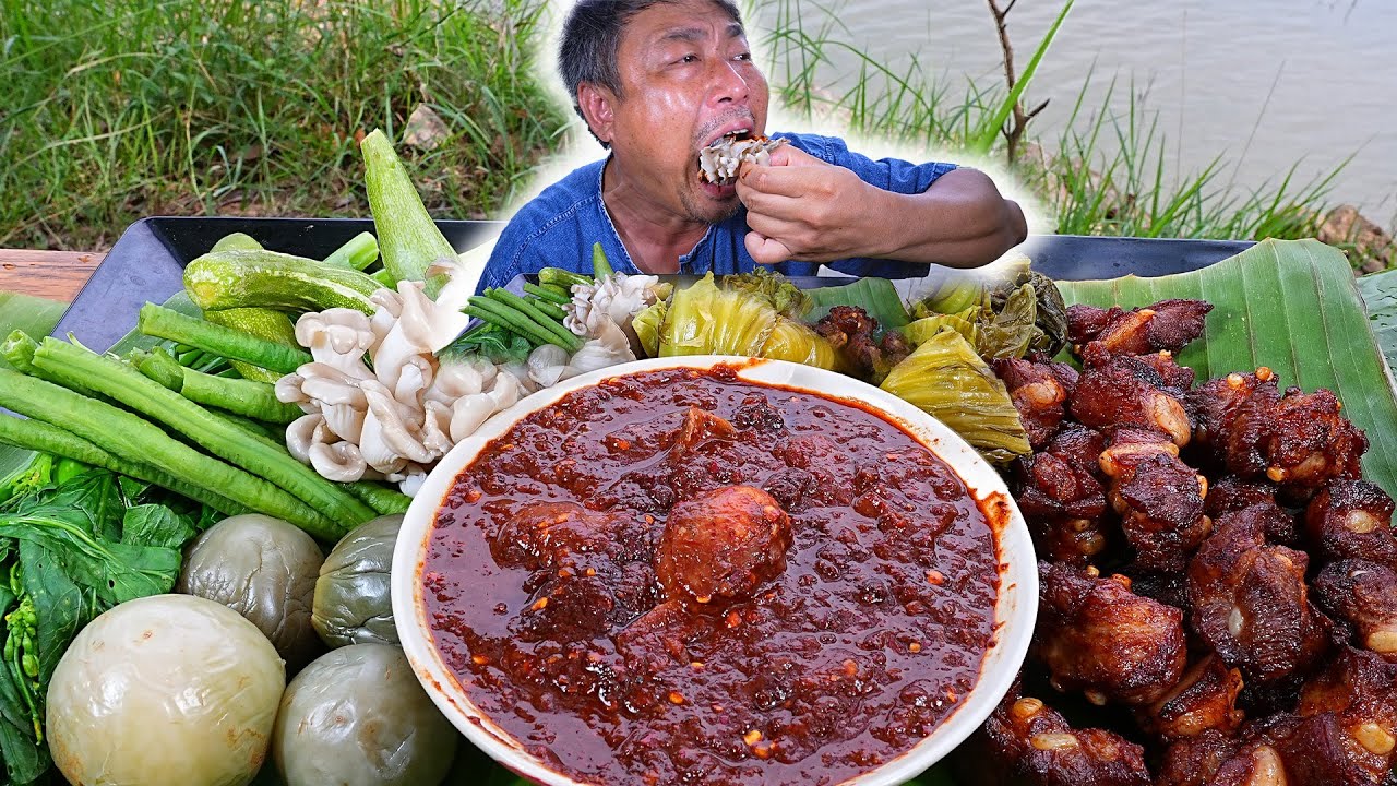 น้ำพริกตาแดง สูตรเมืองแป้ กินกับผักกาดดองซี่โครงกระดูกอ่อนทอดล้ามลำครับ-13-05-2025-