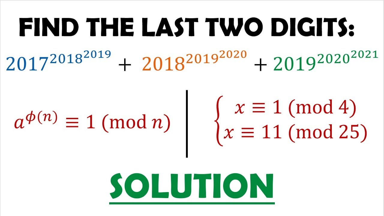 Intro to Chinese Remainder Theorem and Euler's Totient Theorem via a Challenging Problem