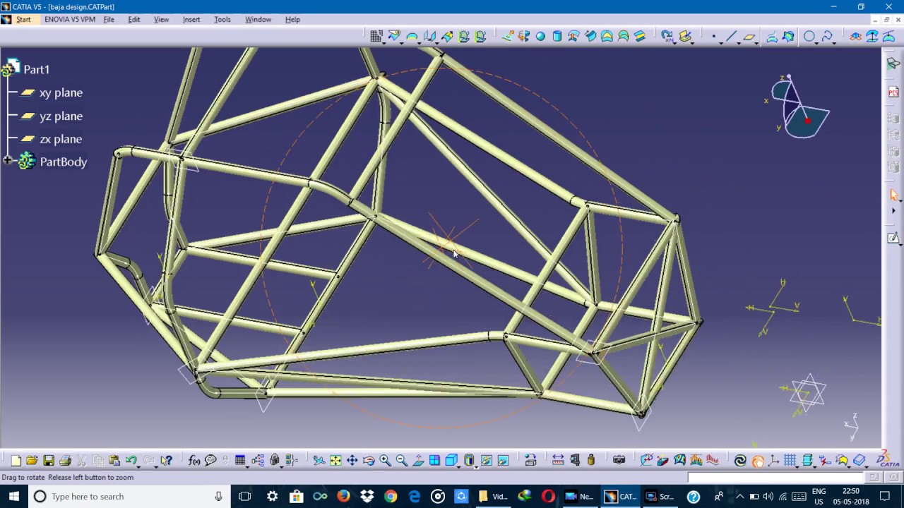 BAJA Chassis design in CATIA V5 part 2