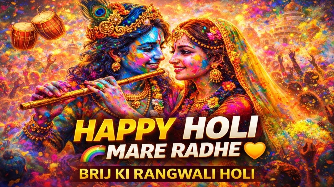 Radhe Radhe Holi Hai 🌈 | Radha Krishna Romantic Holi Song | Devotional Bhakti Song 2026