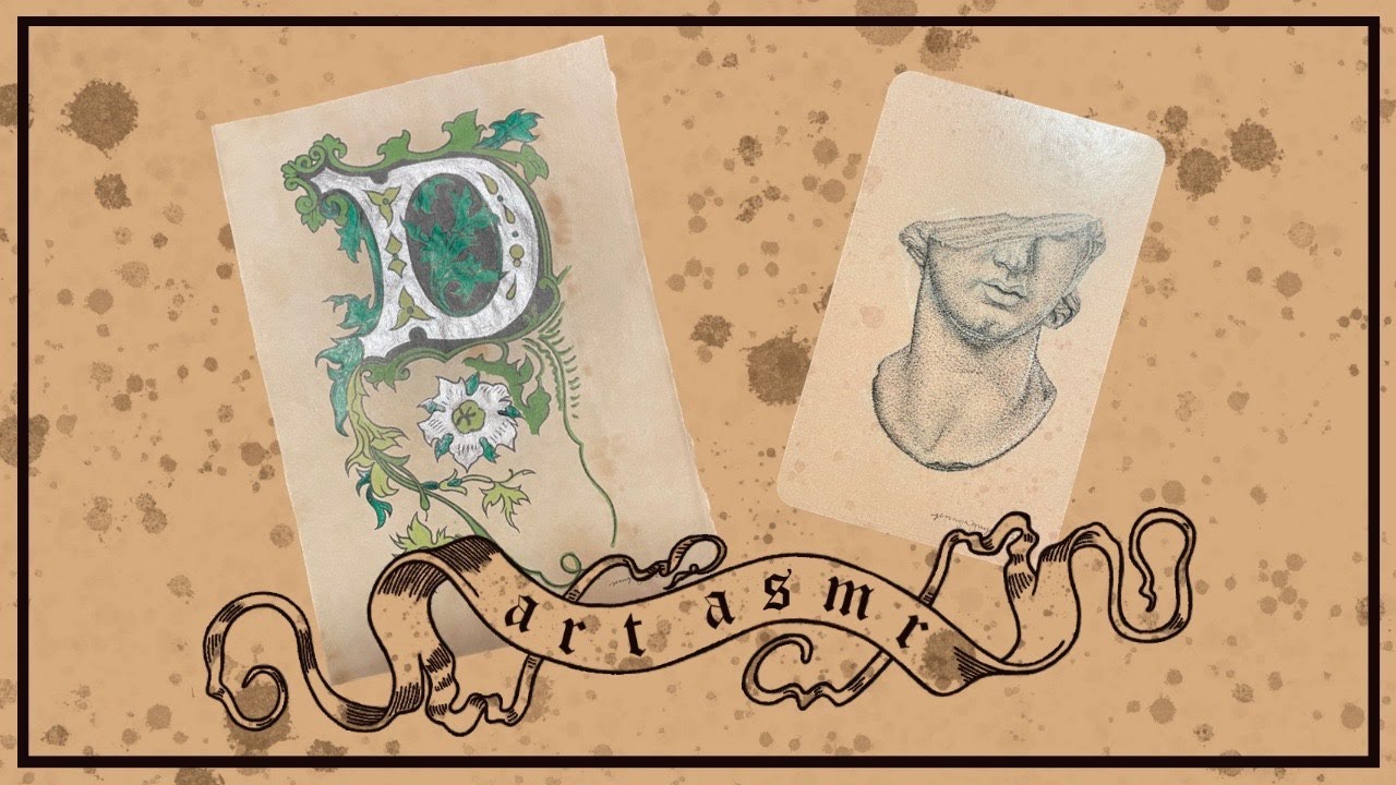 ART ASMR (No Talking) - Fractured Greek Bust Stippling Illustration & Illuminated D Monogram