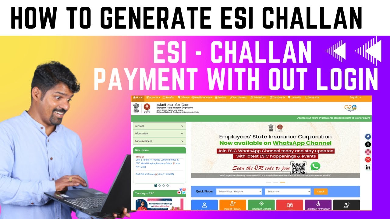How to generate ESI challan and make payment - #esic #tamil
