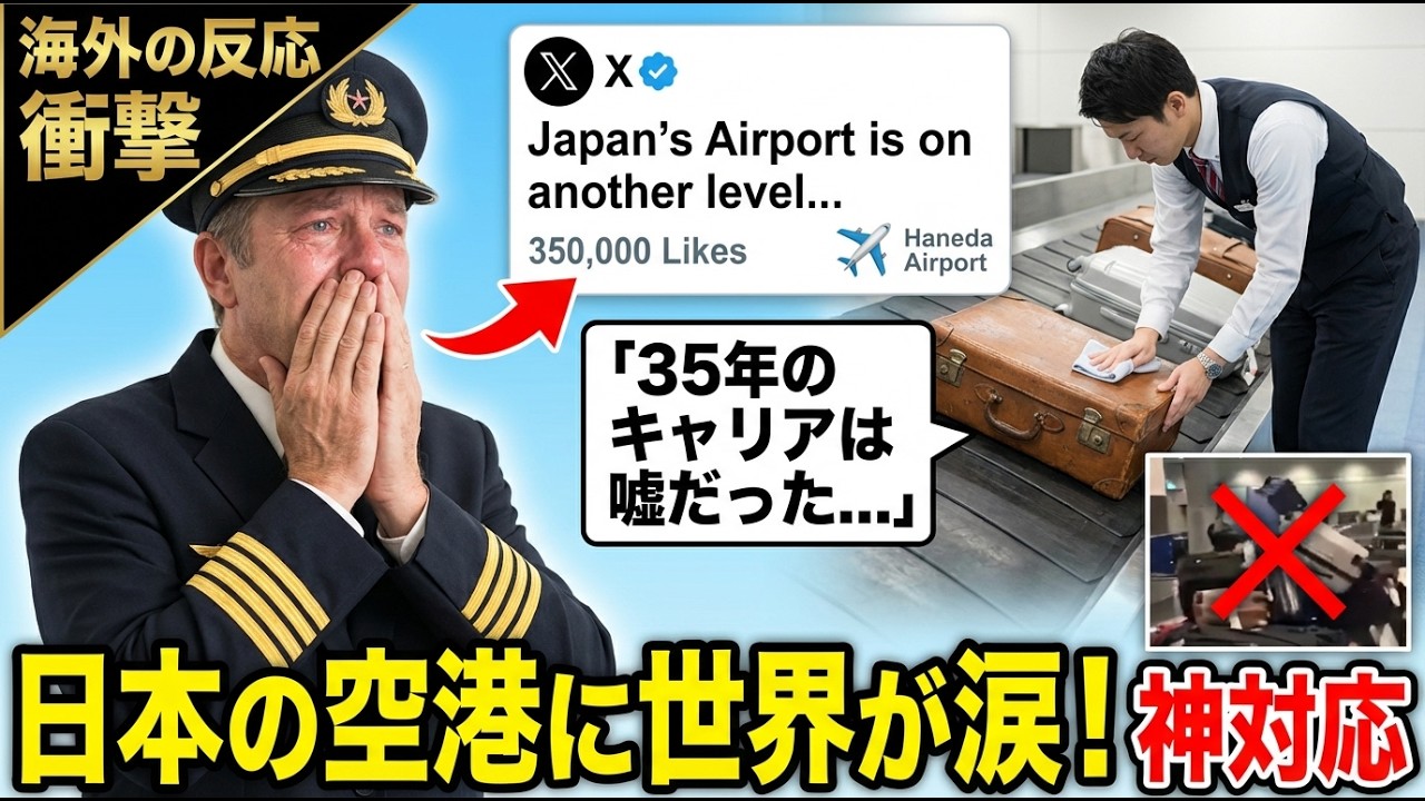 「海外の反応」「私の35年のキャリアは嘘だったのか……」 ベテランの英国人機長が日本の空港で涙を流し、世界に衝撃が走った！ 「まさか、彼らが荷物をあんなふうに扱うとは……」