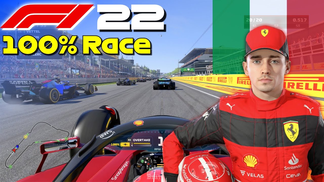 F1 22 - 100% Race Monza, Italy in Leclerc's Ferrari