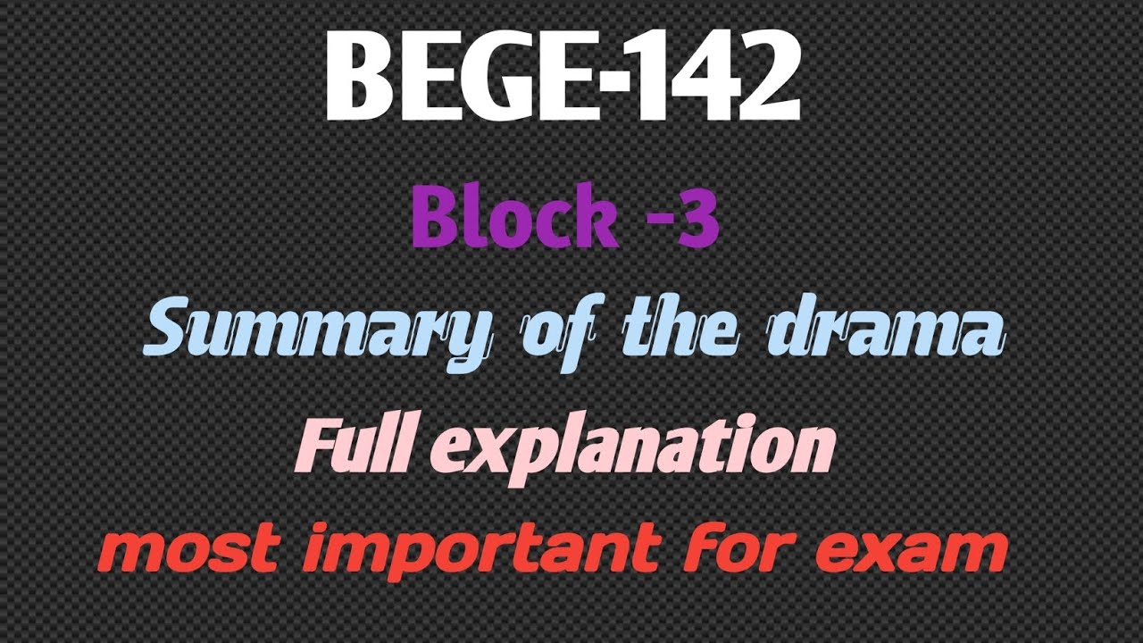 BEGE-142 Halfway House, Summary of the drama / Most important for exam / #halfwayhouse