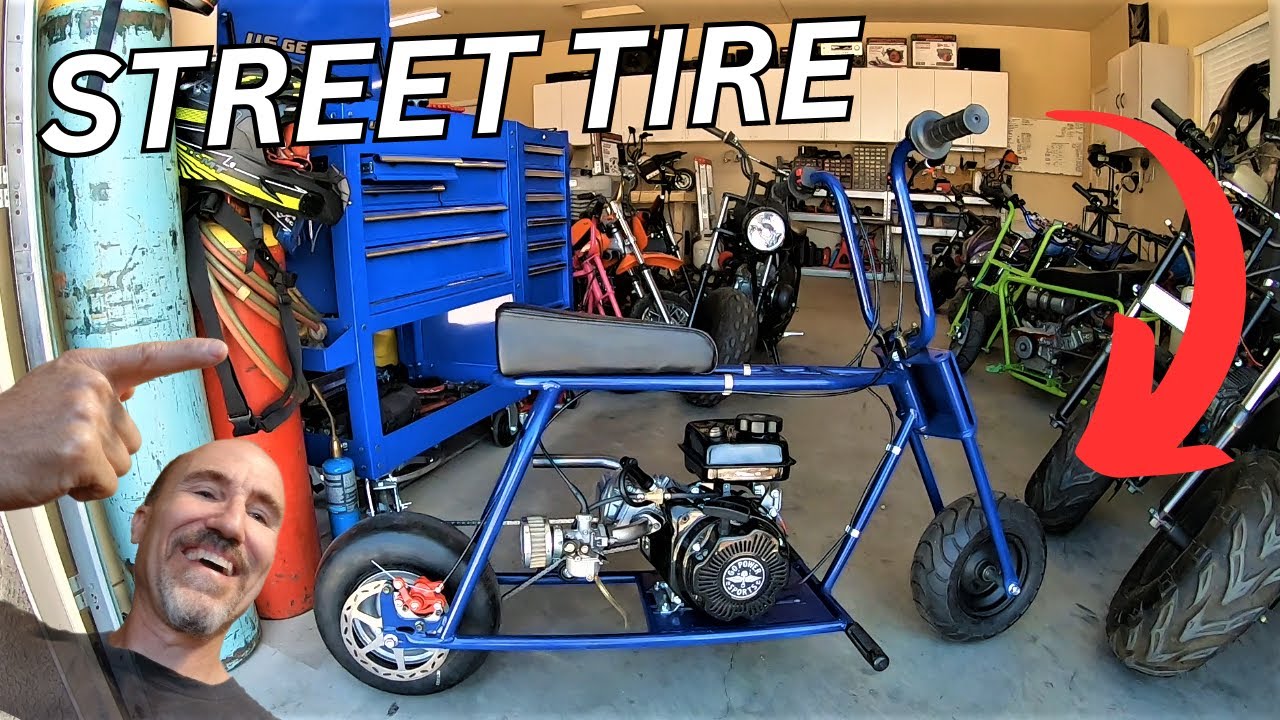 Is a 98CC mini bike faster with street tires?