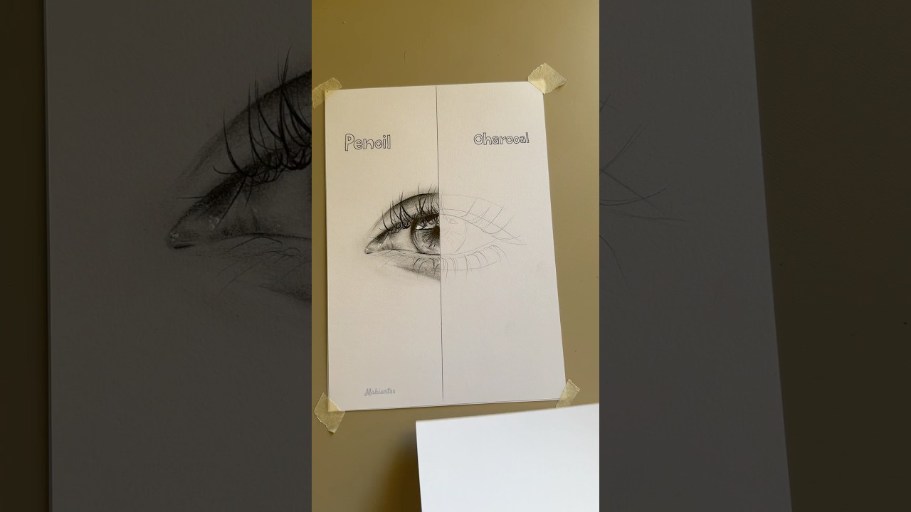 Half Pencil, Half Charcoal: Exploring the Contrast in One Eye Drawing 
