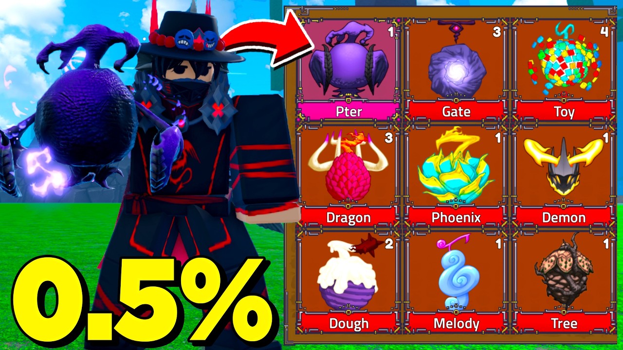 GIREI 100 FRUTAS PRA CONSEGUIR A NOVA FRUTA DE 0.5% DO KING LEGACY!