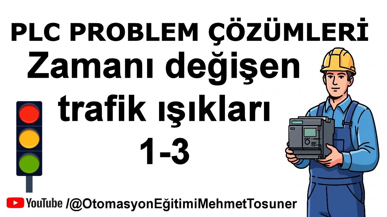 Zamanı değişen trafik ışıkları 1-3 -#elektrik #otomasyon #plc #tiaportal #s71200 #s71500