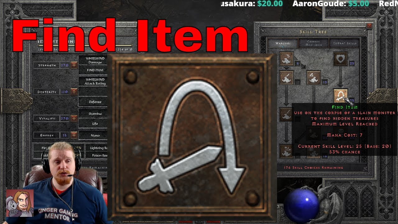 D2R Abilities & Skills - Find Item (Barbarian)