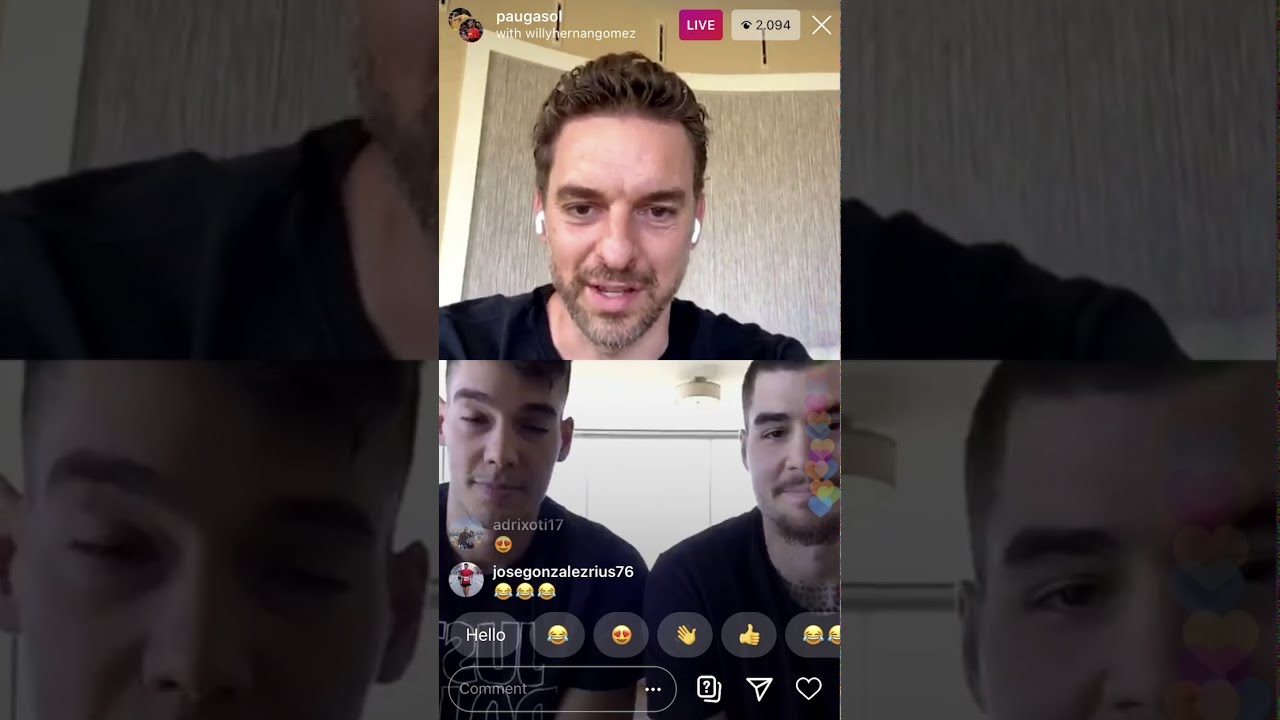 Instagram Live con Juancho & Willy Hernangómez #CuarentenaSaludable #HealthyQuarantine | #PauGasol