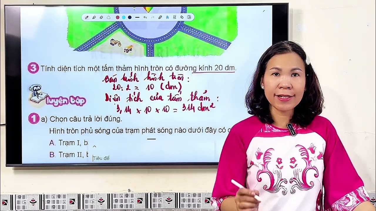 Toán lớp 5 - Bài 27 (tt): Diện tích hình tròn 