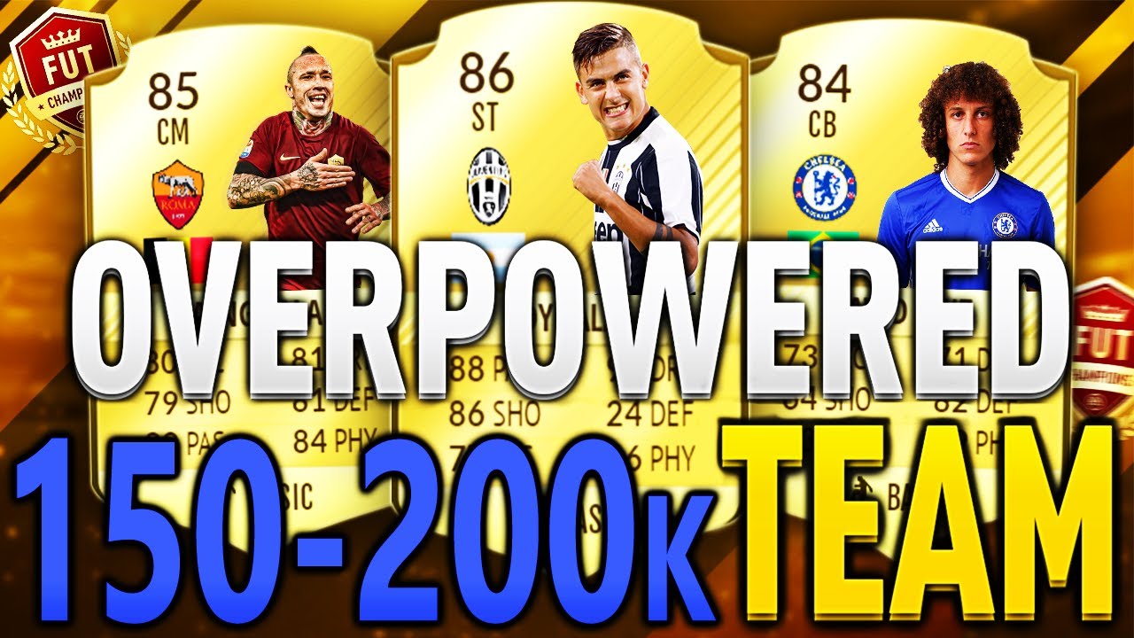 BEST OVERPOWERED 150K TO 200K FUT CHAMPIONS TOTS MARKET CRASH SQUAD BUILDER! FIFA 17 ULTIMATE TEAM