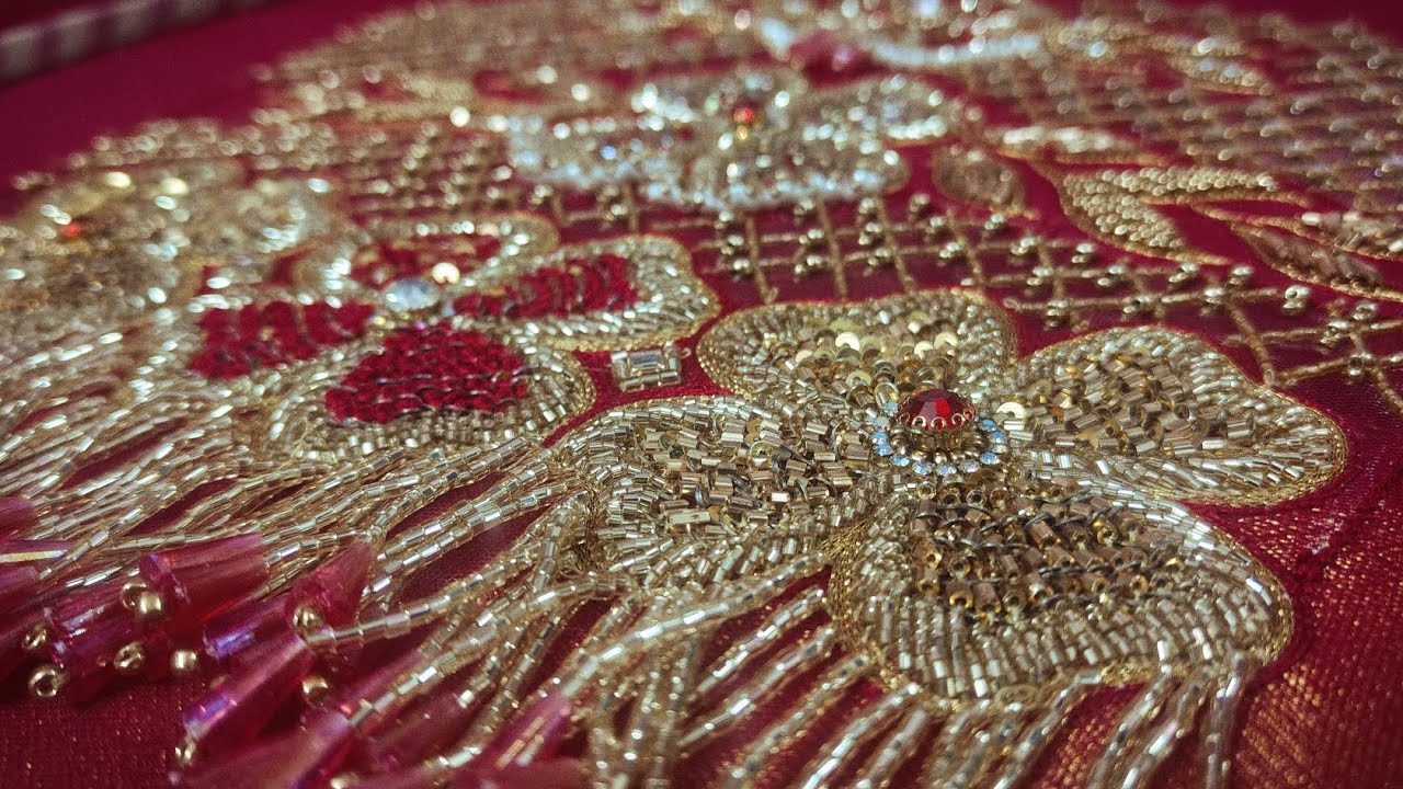 Net cloth aari work blouse design|grand bridal aari work blouse design 