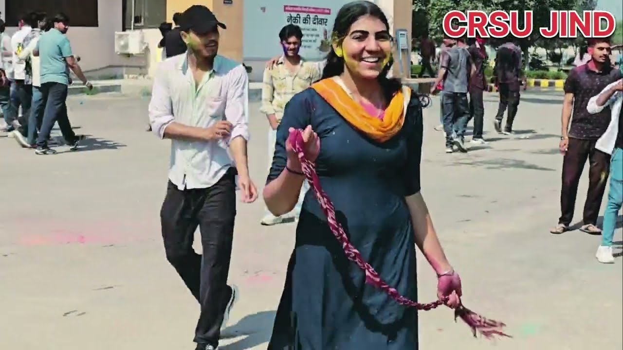 CRSU University Jind Holi Fage Fastiwal // जीन्द की यूनिवर्सिटी मे छौरीया ने बरसाये कोरडे 