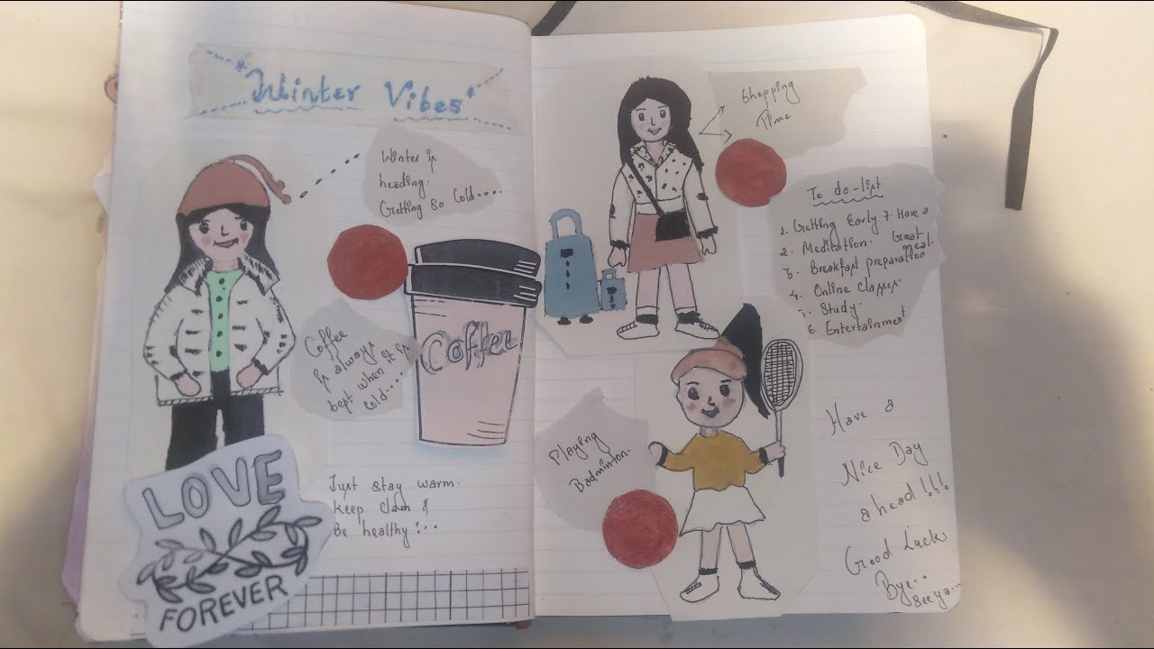 Winter vibes, Shopping Time, Badminton playing journal setup