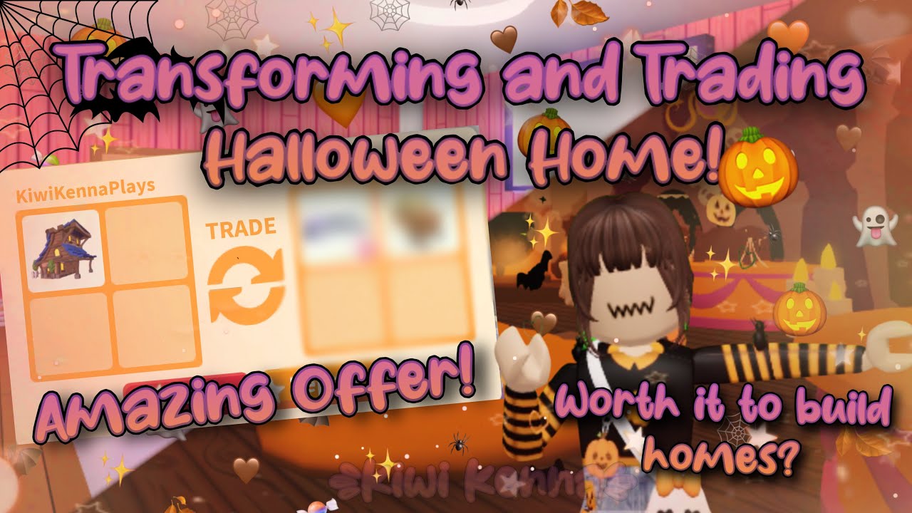 Is TRADING Adopt Me Houses WORTH IT? (MASSIVE WIN!) 😍|💜🧡TRADING Halloween Home!🎃👻