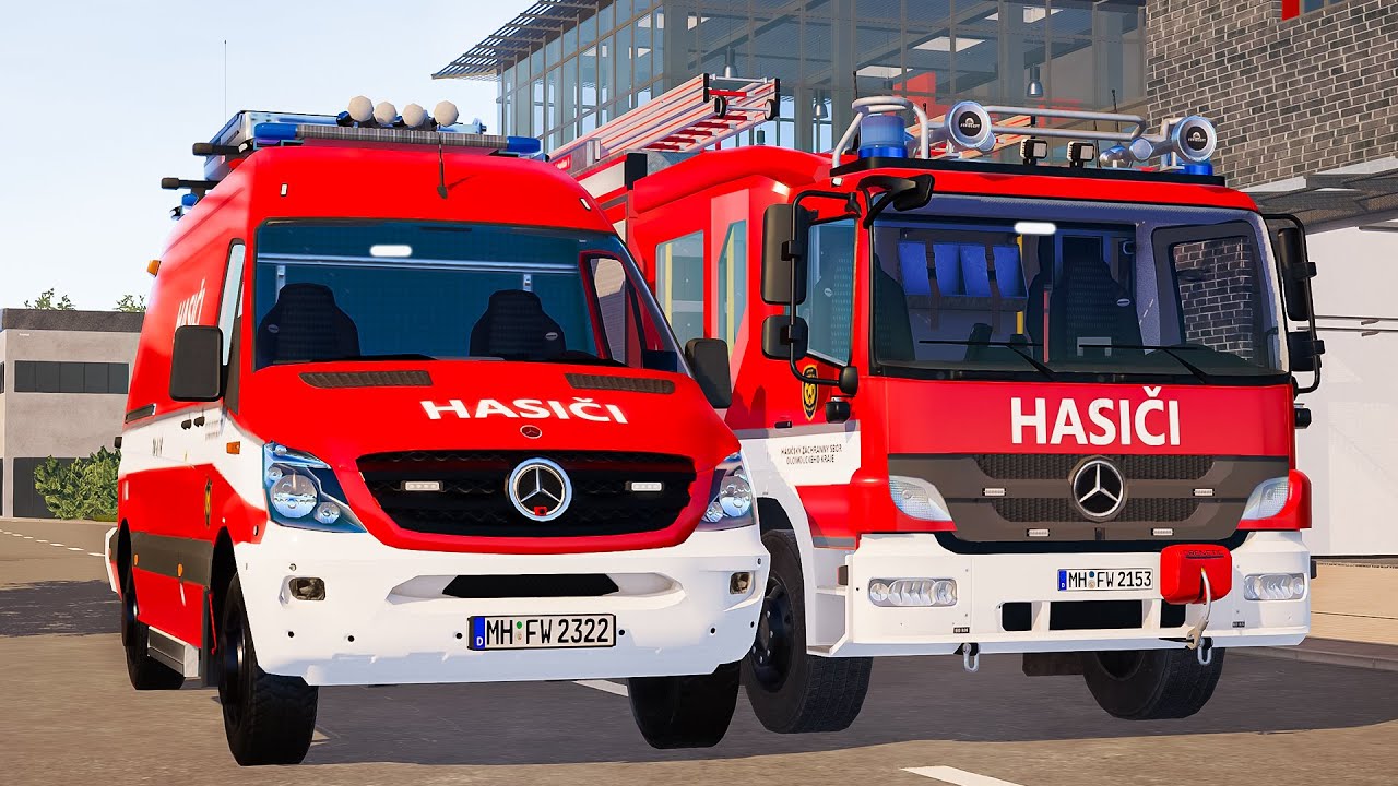 Emergency Call 112 – Hasiči Fire Brigade Truck & Ambulance on Night Shift! 🌙🚒🚑 4K Ultra Realistic
