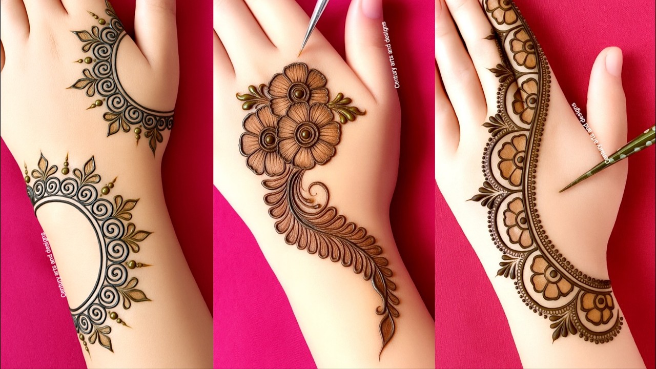 Top 3 mehndi design for back hand | Eid special mehndi | Simple mehndi | Mehndi ka design | Mehndi