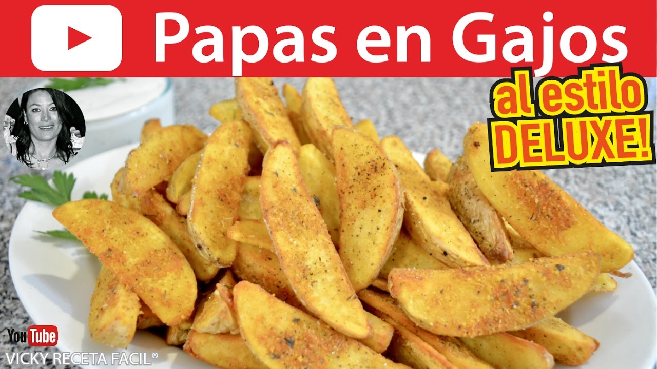 PAPAS EN GAJOS | PATATAS DELUXE | Vicky Receta Facil