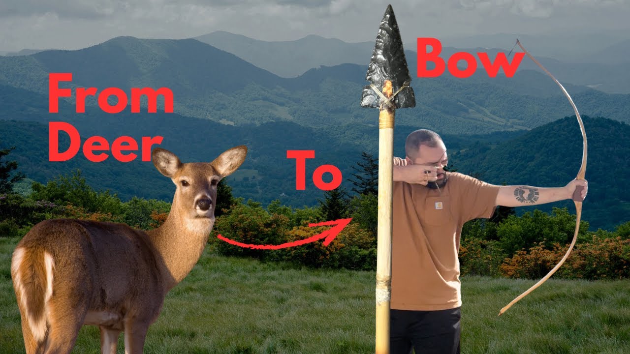 Making a bow from a deer then taking it hunting(build to hunt)!