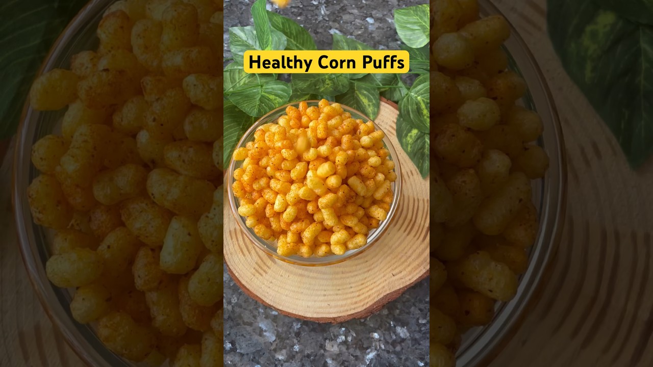 Guilt-Free Snacking: Crispy Corn Puffs Recipe❤️🤩 #healthysnacks #healthyrecipes #shortsfeed #shorts