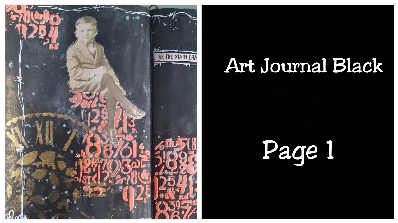 Art Journal Black: Tuto Art Journal: Page 1