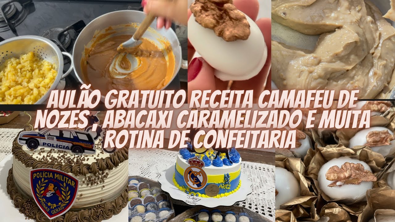 Um aulão completo ,receita camafeu de nozes , como fazer abacaxi caramelizado, como rechear bolos