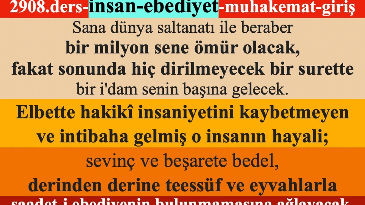 2908. ders - insan-ebediyet-muhakemat-giriş