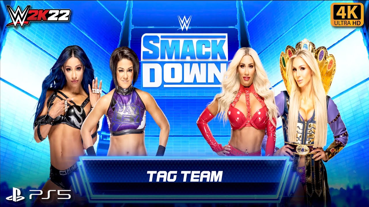 FULL MATCH - Sasha Banks & Bayley vs. Carmella & Charlotte Flair - Tag Team: Smack Down