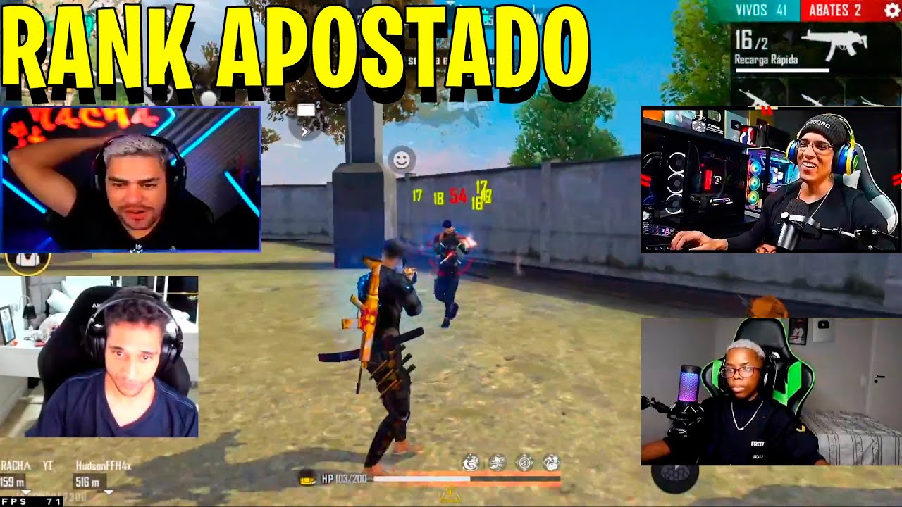 RANK APOSTADO - EL GATO VOLTOU PRO FREE FIRE E GANHOU MUITA GRANA DO RACHA, HUDSON E BOCADE09?