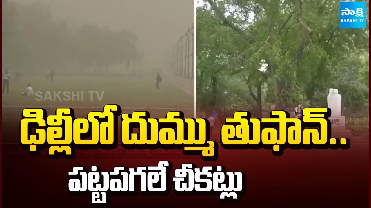 దుమ్ము దుమారం.. | Dust Storm in Delhi | Heavy Rain Lashes Delhi-NCR | National News | ⁨@SakshiTV⁩