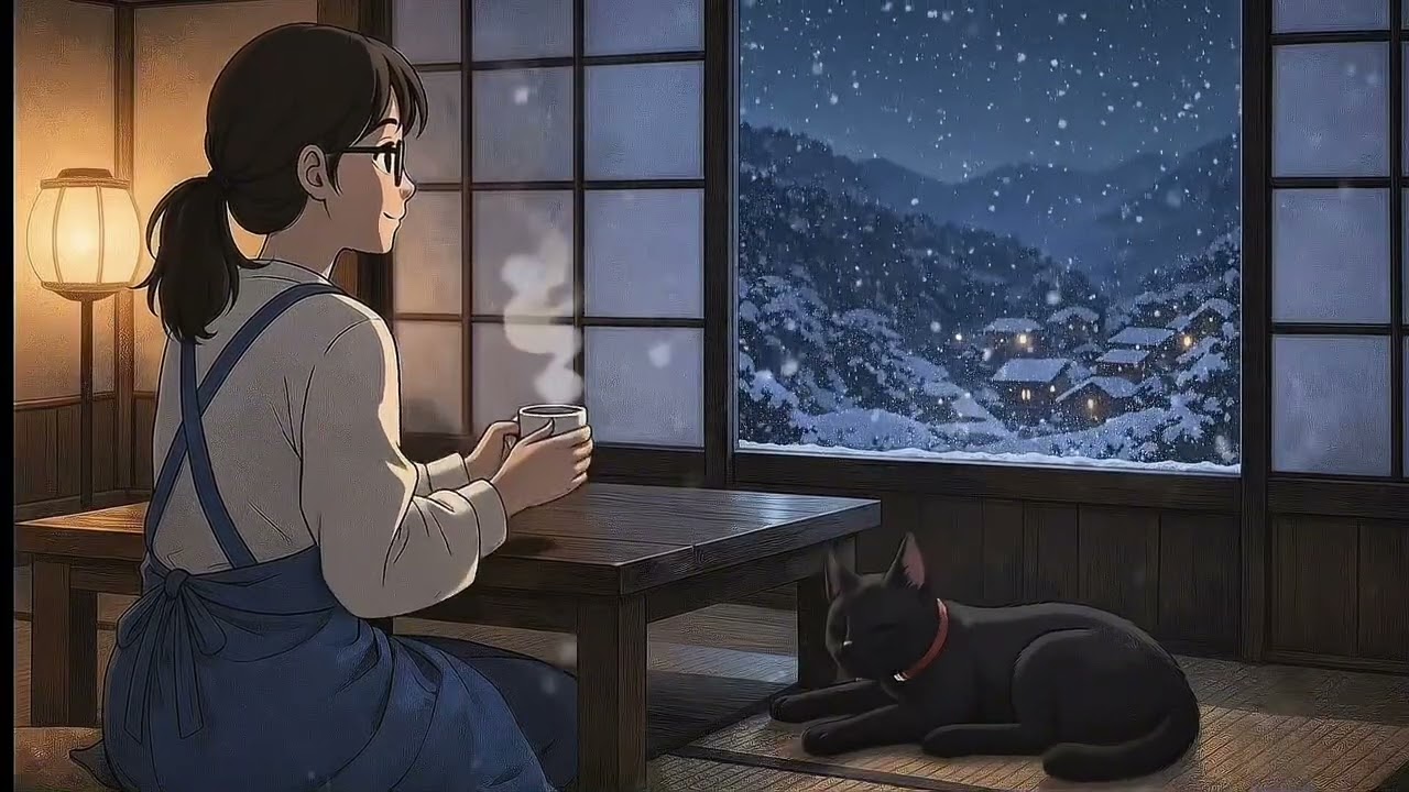 🎧 Snowfall Over the Hidden Village ❄️ Relaxing Ghibli Style Lofi [Cozy Lofi by Hana]