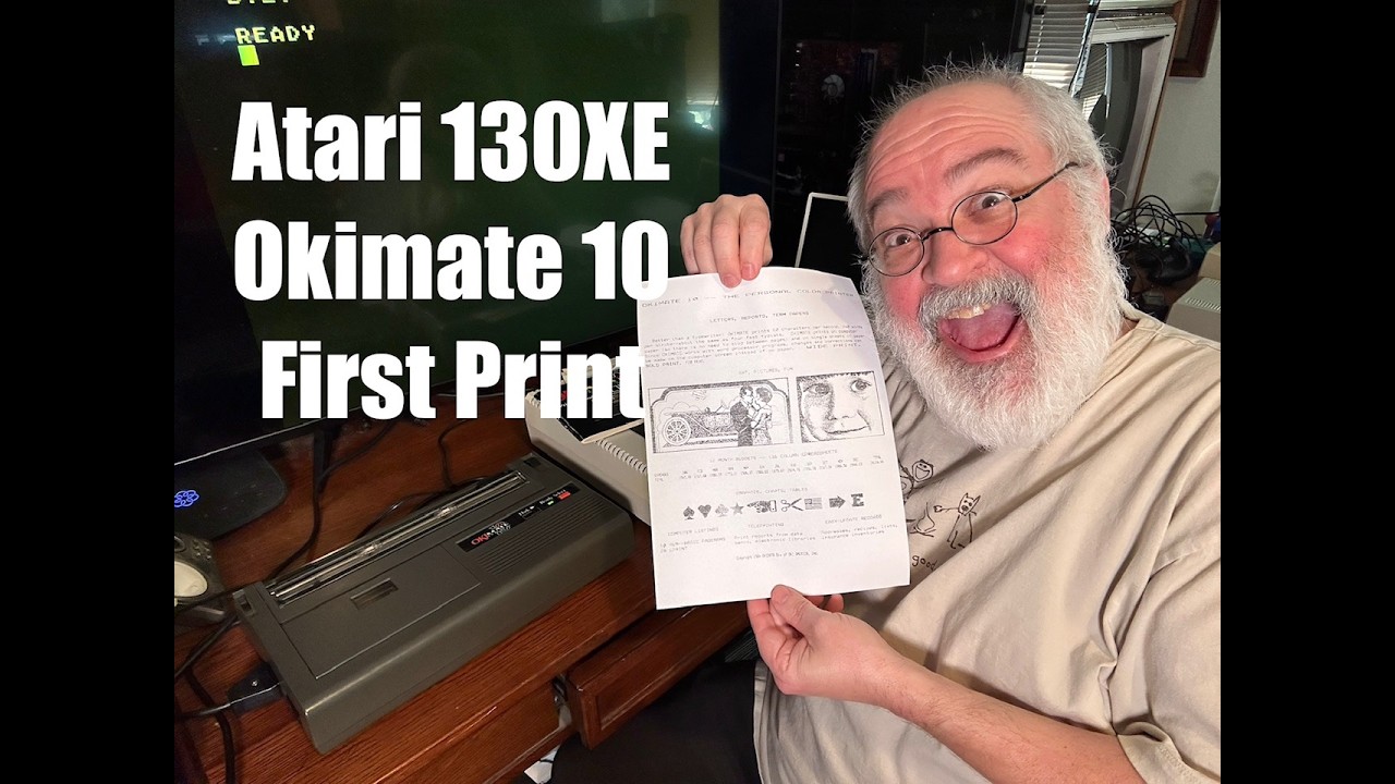 Okidata Okimate 10 First Test In 2026 - Atari 130XE running DOS 2.0 - Learn Disk & Printing - 8bit
