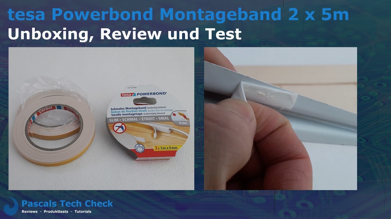 tesa doppelseitiges Montageband Powerbond SCHMAL, 2x 5m x 9mm  || Unboxing, Review und Test