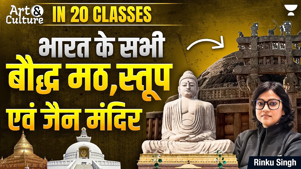 All Buddhist Monasteries, Stupas & Jain Temples in India | Complete Art & Culture in 20 Classes UPSC