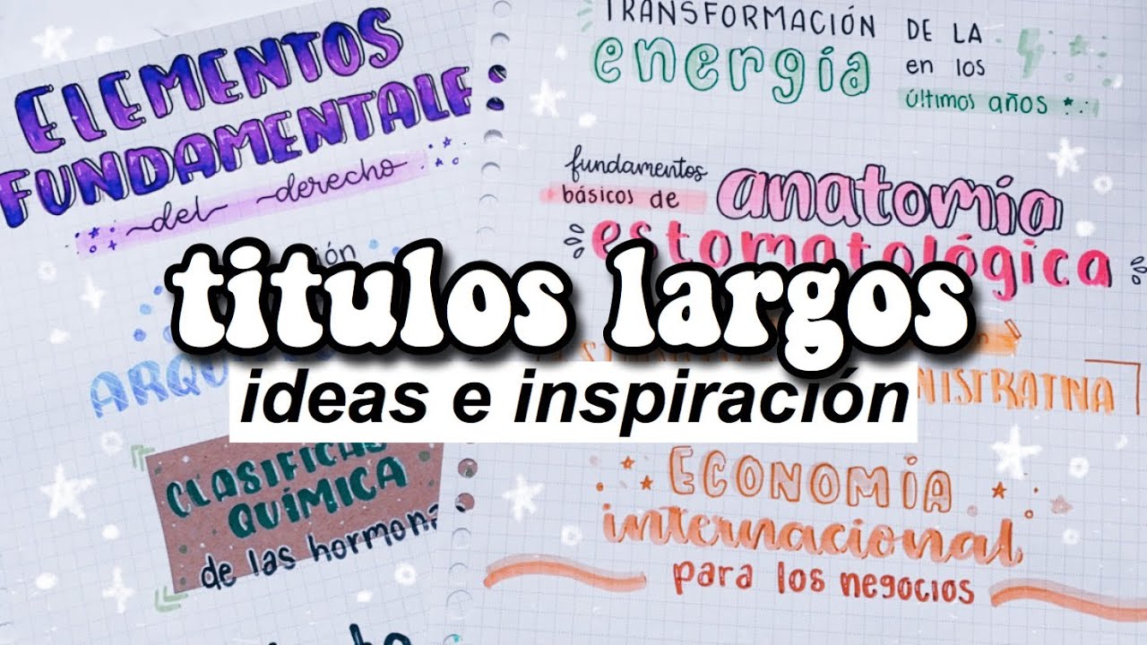 TÍTULOS LARGOS SIN LETTERING apuntes bonitos - DanielaGmr ✨