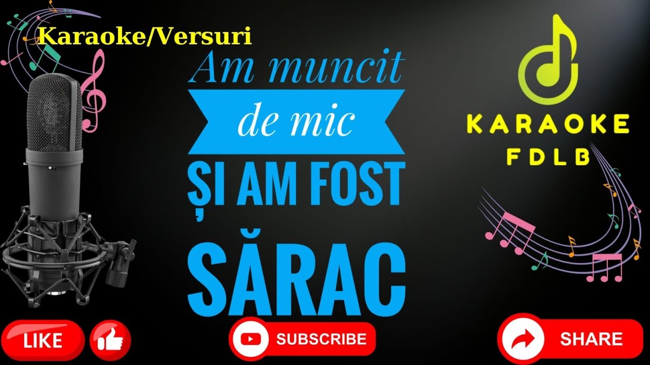 Am muncit de mic si-am fost sarac  //Karaoke//Versuri//Negative//Populara🛑Si/b/🛑