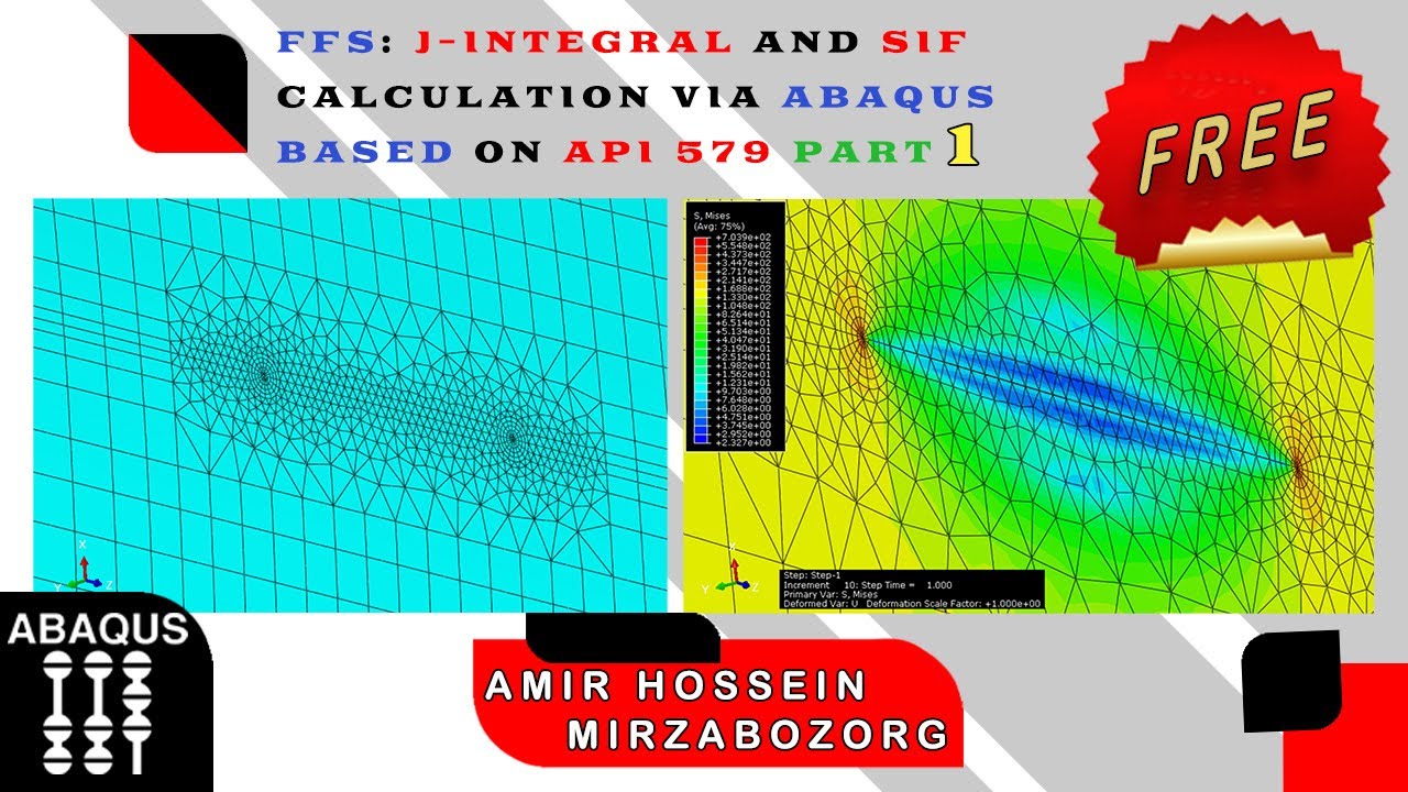 FFS: J-integral and SIF calculation via Abaqus based on API 579 part 1
