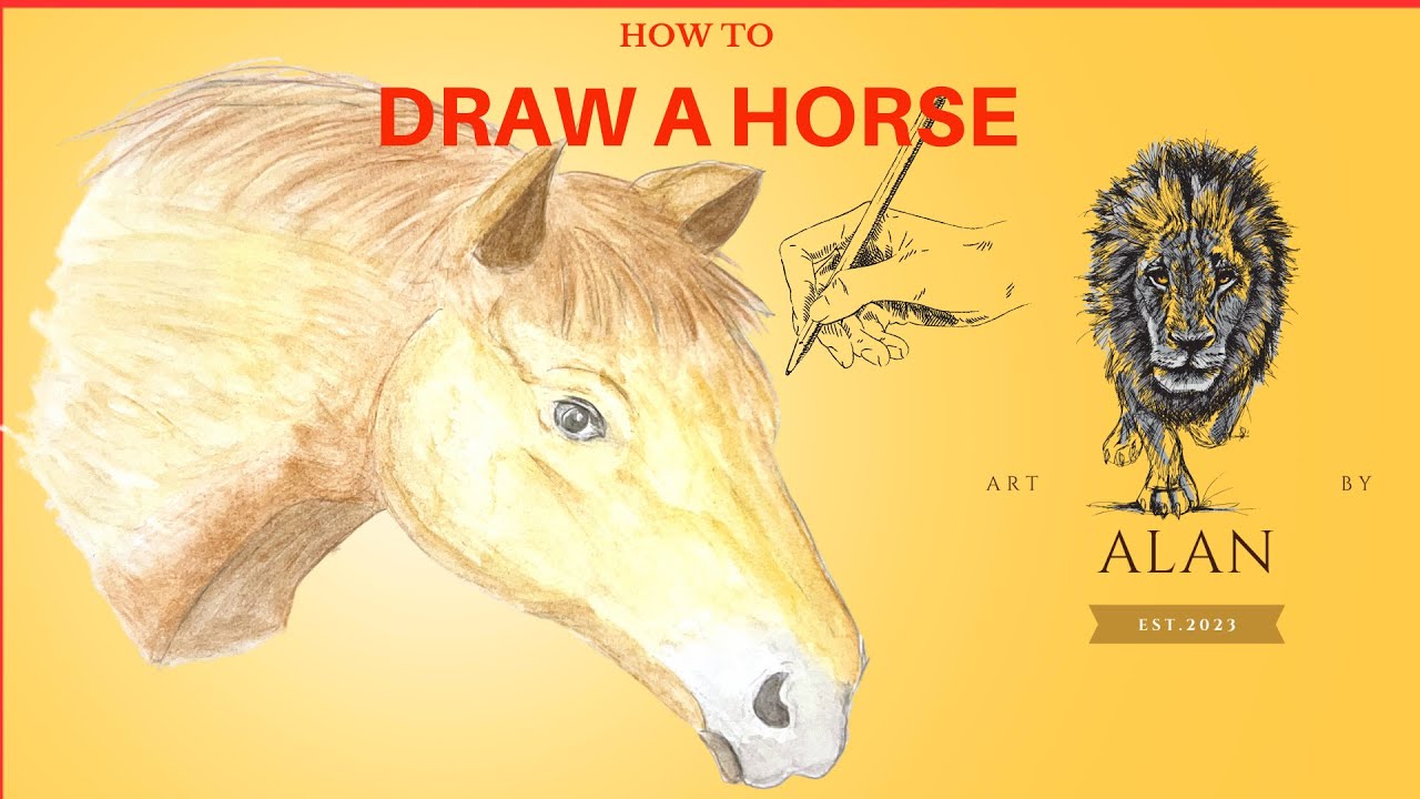Let's Draw and Painting a Beautiful Horse🐴 with Watercolor Pencils |  Art by Alan