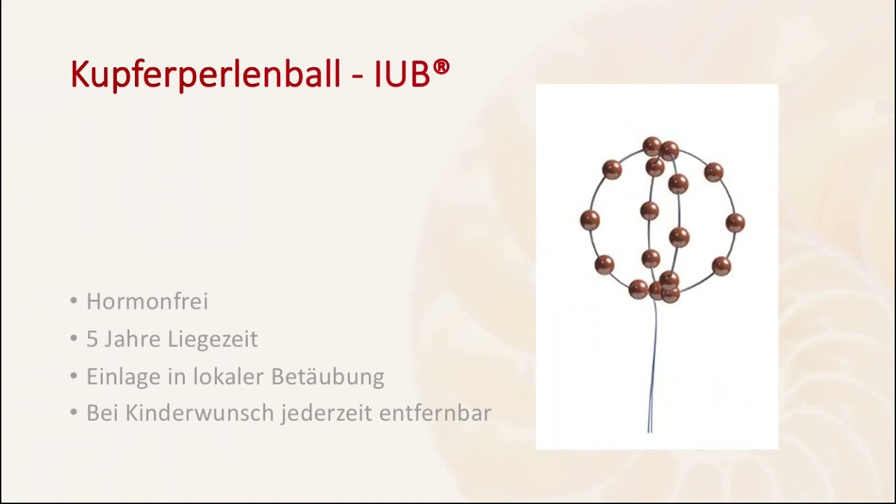 Kupferperlenball Intrauterinball hormonfreie Verhütung Berlin - Frauenarztpraxis am Potsdamer Platz