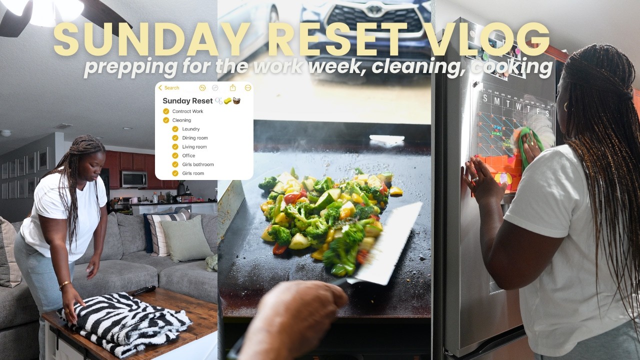 SUNDAY RESET VLOG | prepping for a new work week as a working mom,cleaning + cooking at home