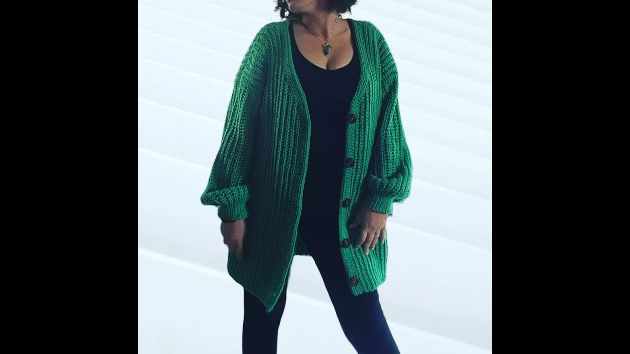 GREEN CARDIGAN - FACILE A FAIRE - TUTO PAS A PAS