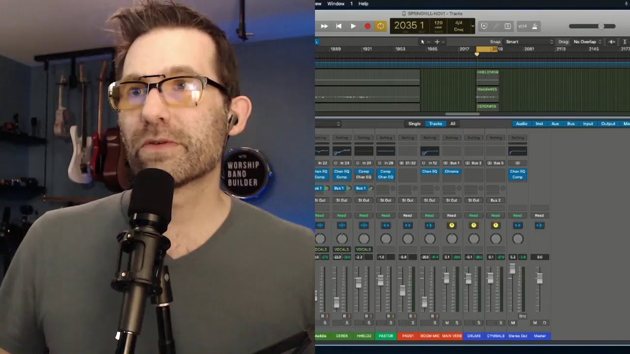 Building a Mix Logic Pro Livestream Worship Template / Spring Hill Nov 2020